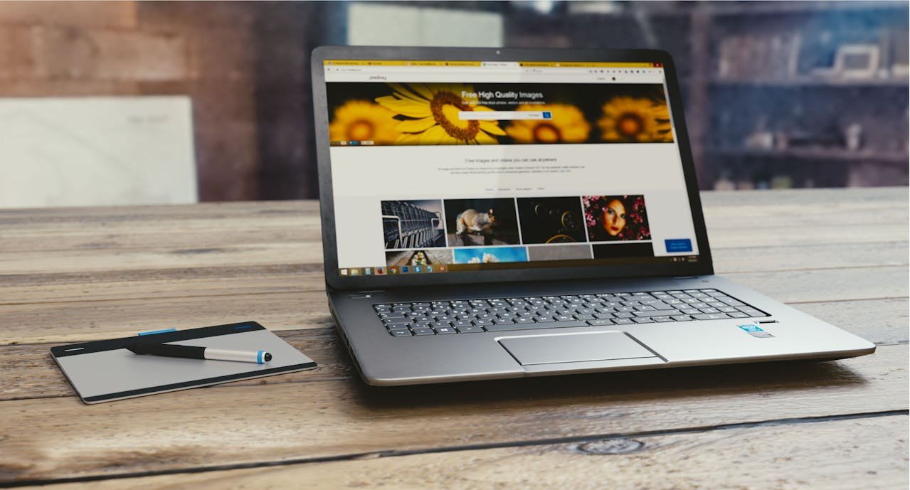 Creative web design on screen